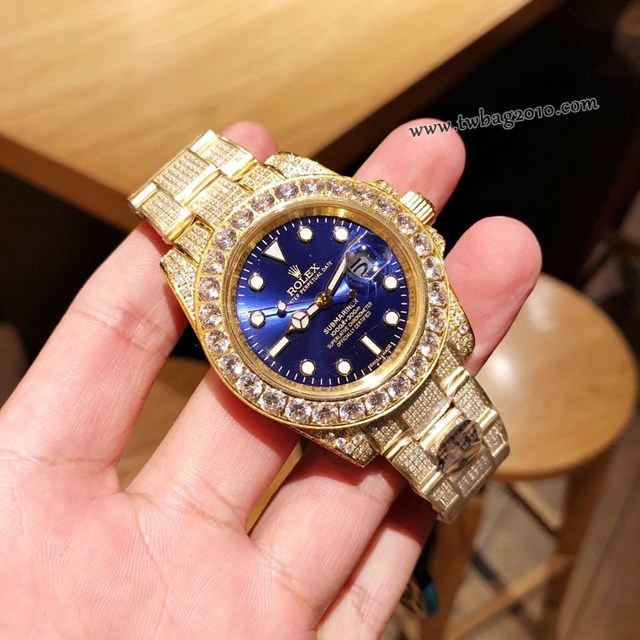 勞力士複刻手錶 116610 RolexSubmariner白金滿鑽系列機械男表 勞力士滿鑽系列男士腕表  gjs1714